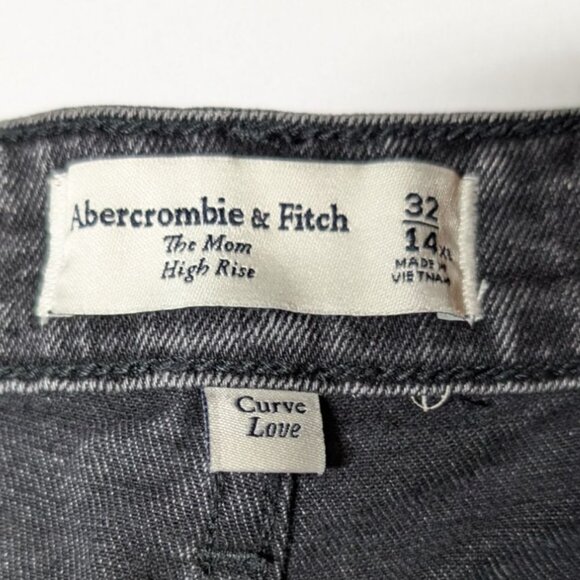 Abercrombie & Fitch High Rise Mom Jeans Womens Size 32/14 XL Curve Love Black - Picture 3 of 12